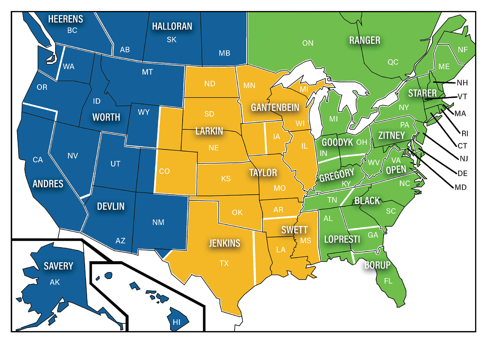 PPI Sales territory map